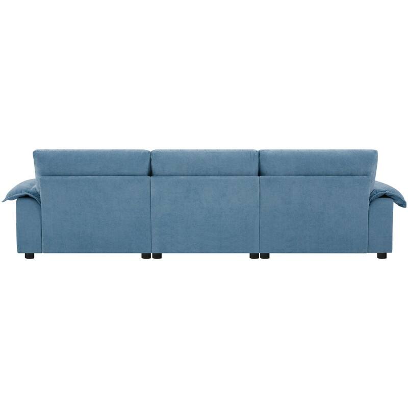 104*60" Sectional Sofa, L-Shape with Multifunctional Armrest, Dual-Port Charging, Cup Holder