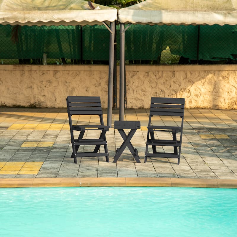 Las Cabos Fully Assembled All-Weather Recycled HDPE Outdoor Folding Bistro Chair