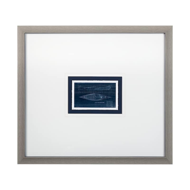 Canoe Blueprint Framed Art Print