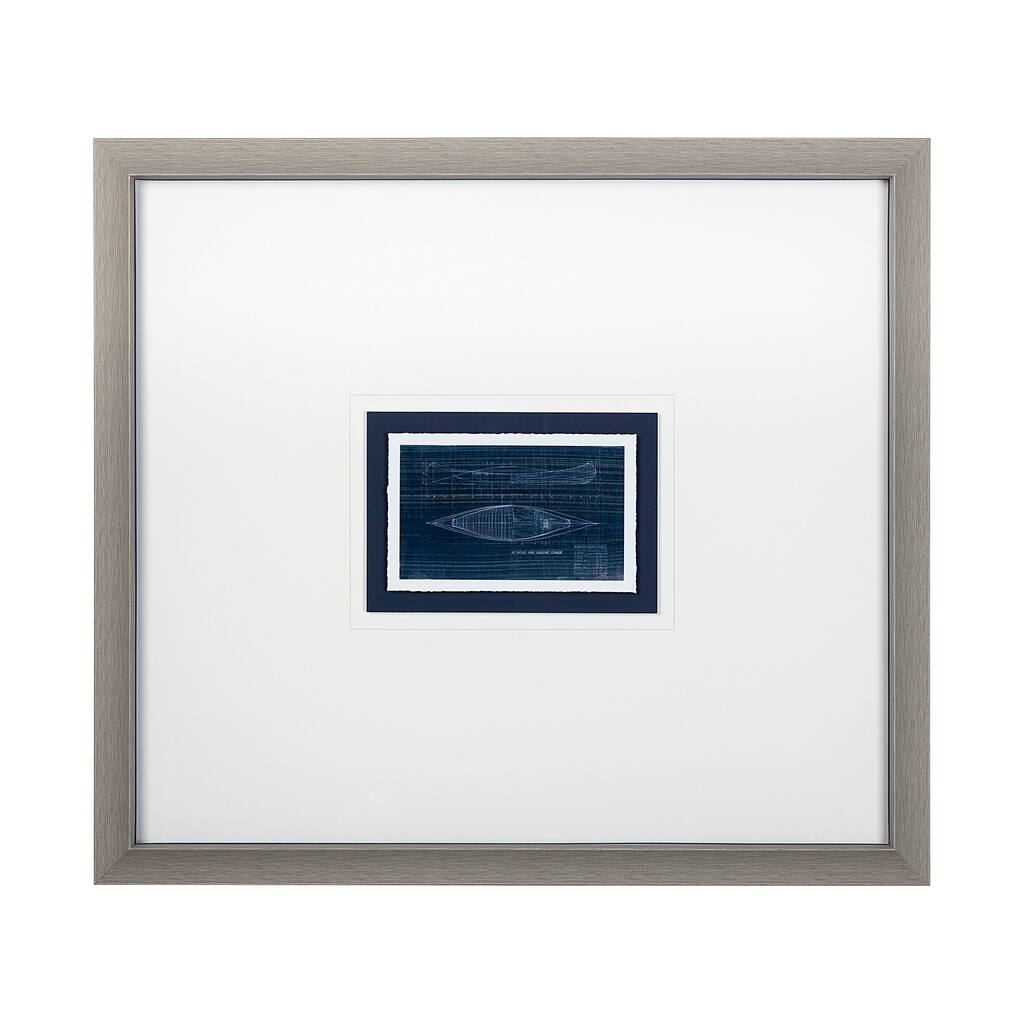 Canoe Blueprint Framed Art Print