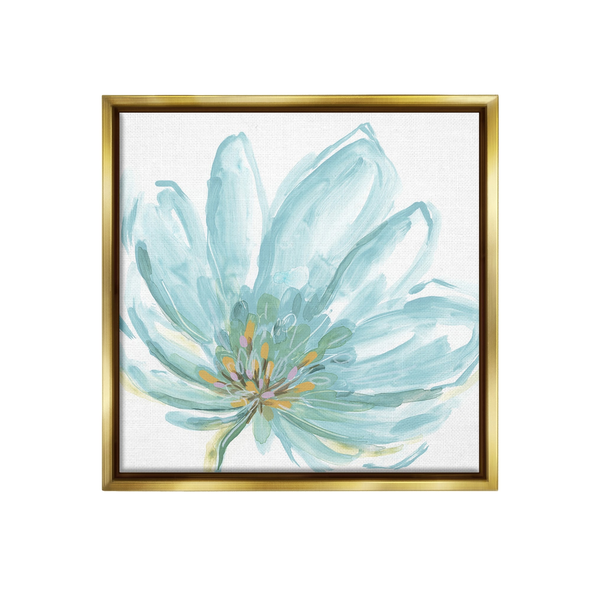 Stupell Pale Blue Blossom Framed Floater Canvas Wall Art Design By June Erica Vess
