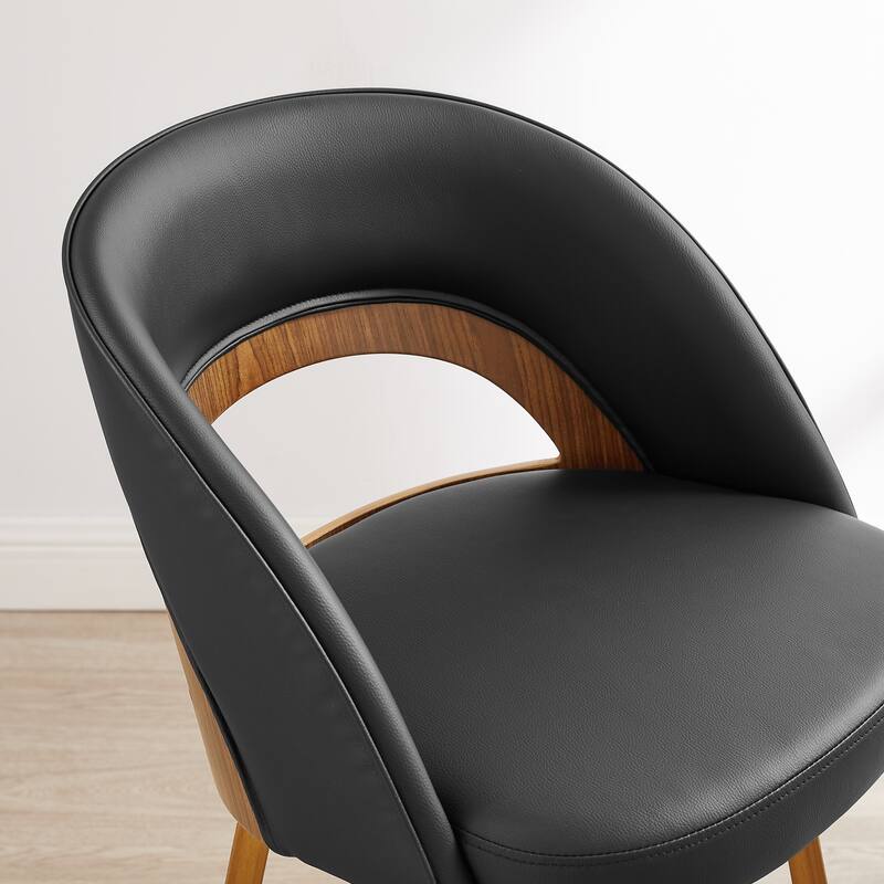 Art Leon Set of 2 Swivel Contemporary Counter Height Barstool with Bentwood Legs