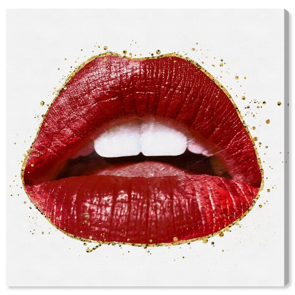 Oliver Gal 'Glistening Red Lips' Fashion and Glam Wall Art Canvas