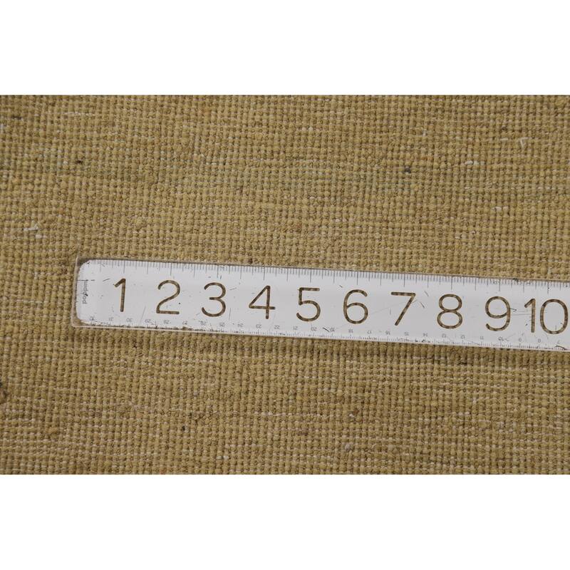 Gold Gabbeh Modern Runner Rug Handmade Wool Carpet - 2'9"x 10'0"