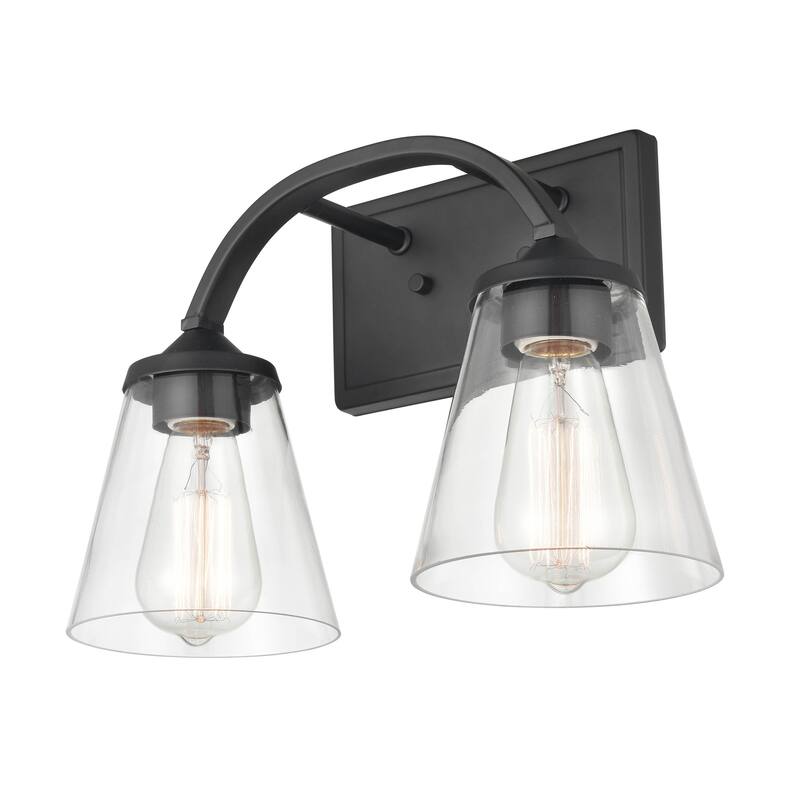 Millennium Lighting Josleen Vanity Fixture in Matte Black Finish - 2 Light
