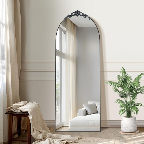 Vintage Arched Full Length Standing Mirror Vanity Floor Mirror