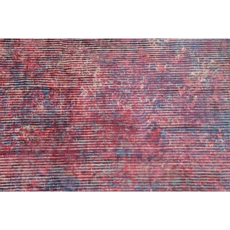 Hand Knotted Oriental Viscose Silk Carpet Modern Abstract Pink Abstract Area Rug - 7' 6'' X 5' 5''