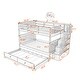 preview thumbnail 9 of 40, Full Over Full Wood Bunk Bed with Trundle, Stairs & Storage Racks