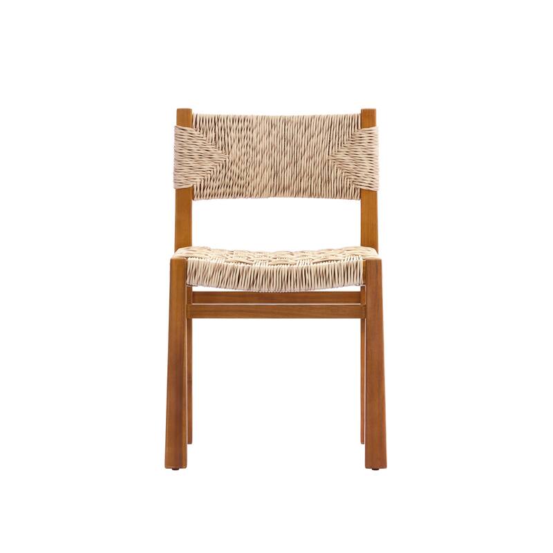 Christopher Knight Home - 7-Piece Rustic Acacia Wood Outdoor Dining Table Set with Wicker Woven Dining Chairs