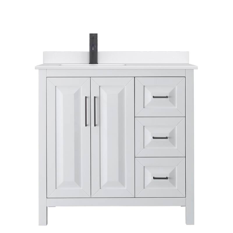 Wyndham Collection WCV252536S-QTZ-UNSMXX Daria 36" Free Standing