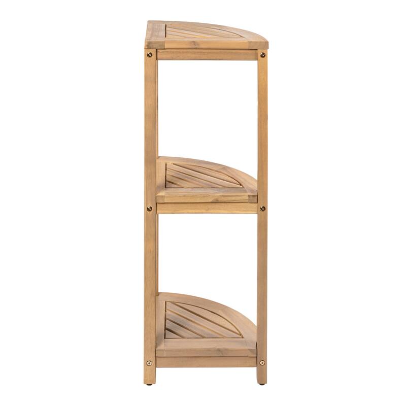 33" Sela 3-Tier Acacia Wood Freestanding Bathroom Corner Shelf