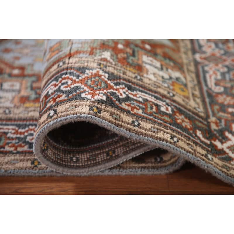 Light Blue Heriz Serapi Oriental Accent Rug Wool Carpet - 3'0"x 5'1"