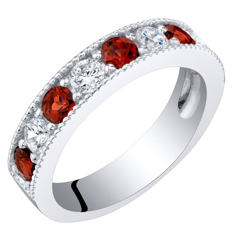 Sterling Silver 0.75 ct Garnet Stackable Ring