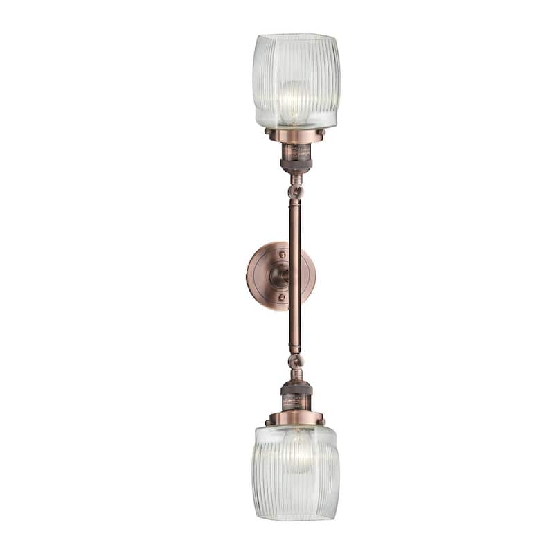 Innovations Lighting Colton 2 Light 22" Wide Bathroom Vanity Light - Antique Copper / Clear