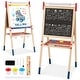preview thumbnail 1 of 9, Costway All-in-One Wooden Kid's Art Easel Height Adjustable Paper Roll - See Details Multicolor - See Details - Kids