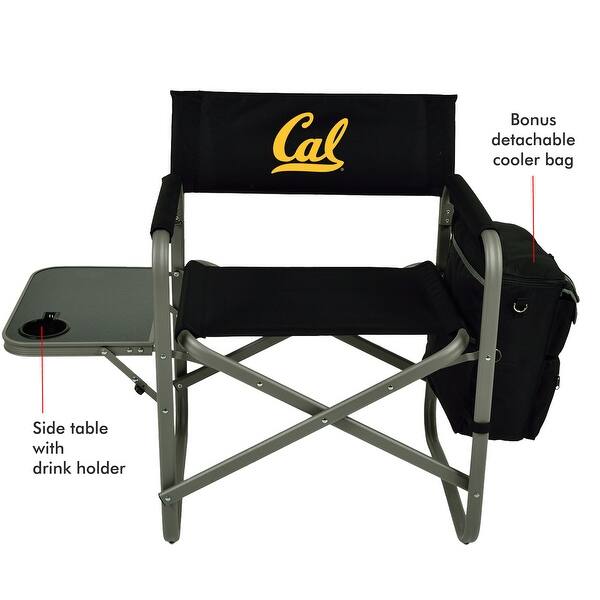 slide 2 of 4, NCAA California Berkeley University Golden Bears Deluxe Sports Chair with Side Table