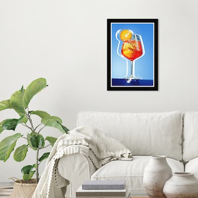 Wynwood Studio Prints Drinks and Spirits Aperol Italiano Blue and Tropical Wall Art Canvas Print