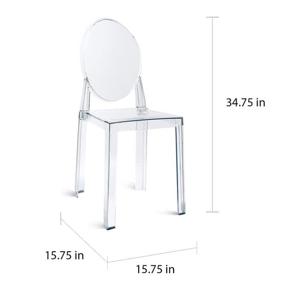 Indoor Outdoor Clear Plastic Armless Side Chairs