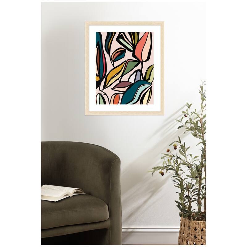 Kate and Laurel Fanciful Ficus Expansion by Alicia Bock Framed Wall Art Print