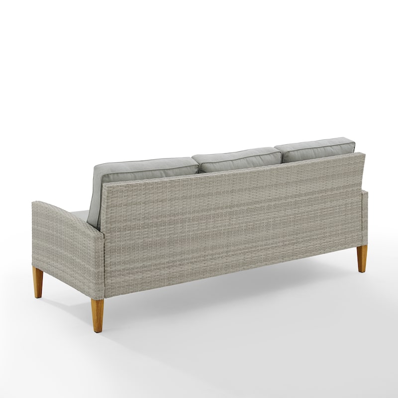 Crosley Capella Outdoor Wicker Sofa - 33"H x 75.75"W x 29.5"D
