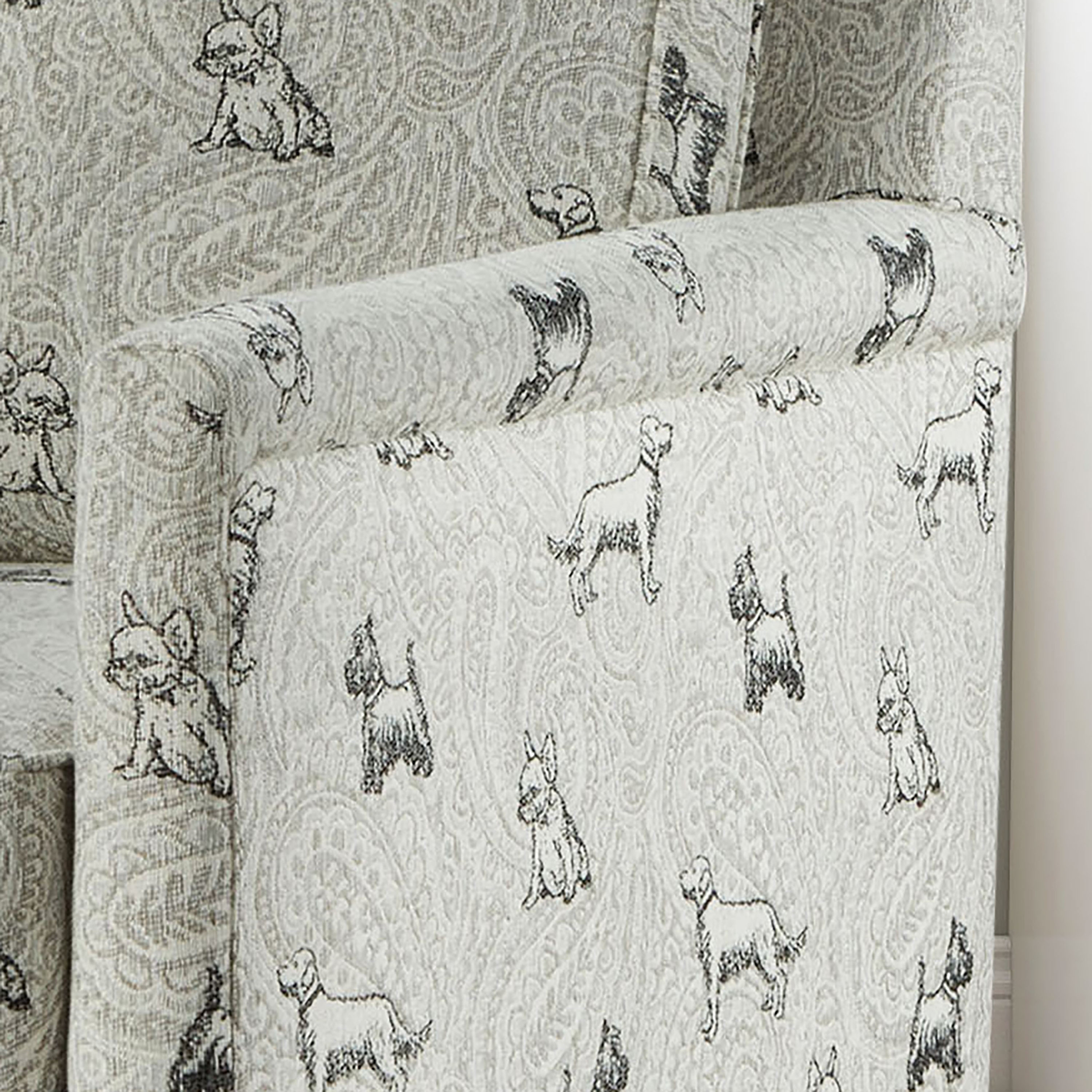 Dog pattern top accent chair