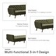 preview thumbnail 37 of 47, The Novogratz Tallulah Velvet Fold-down Memory Foam Futon