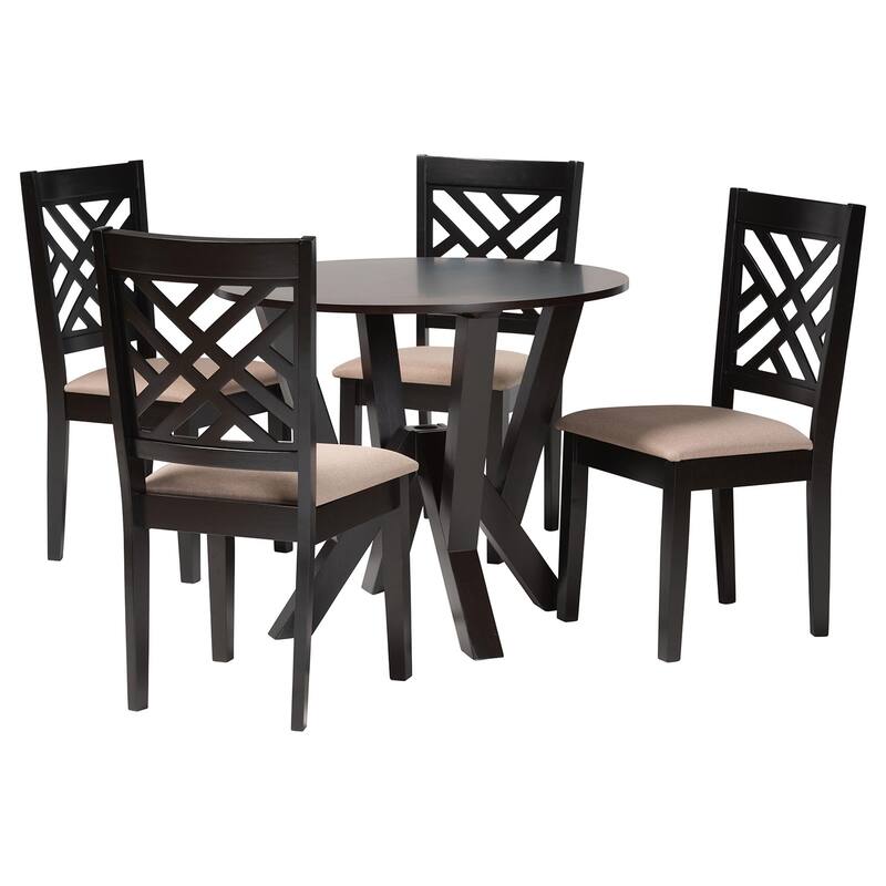 Elise Modern and Contemporary 5-Piece Dining Set - Beige