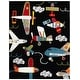 preview thumbnail 35 of 42, SAFAVIEH Carousel Kids Mindra Airplane Rug 9' x 12' - Black/Ivory