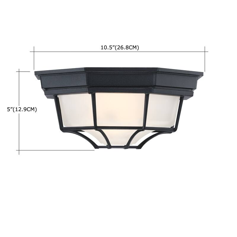 1-Light Retro Textured Ceiling Mount Light Fixture with Frosted Glass,E26