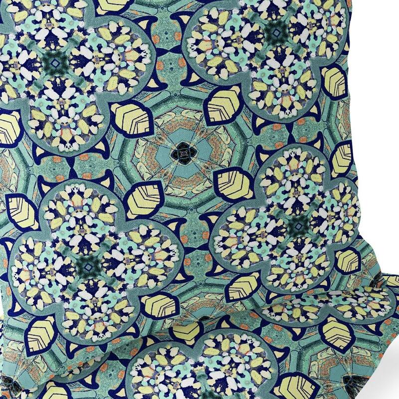 HomeRoots Set of Two 16" X 16" Green and Yellow Blown Seam Floral Indoor Outdoor Throw Pillow - 16.00' X '16.00' X '5.00