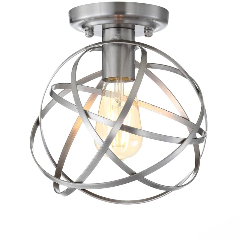 Cassidy 8.5" Orb Metal LED Flush Mount, by JONATHAN Y - Nickel