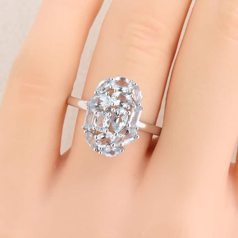 Miadora Multi-Shape Gemstone Cluster Ring Sterling Silver