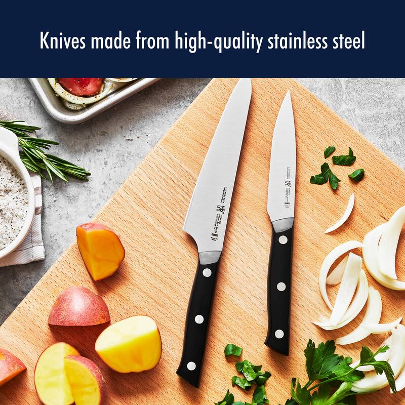 HENCKELS Dynamic Self-Sharpening Knife Block Set - Brown