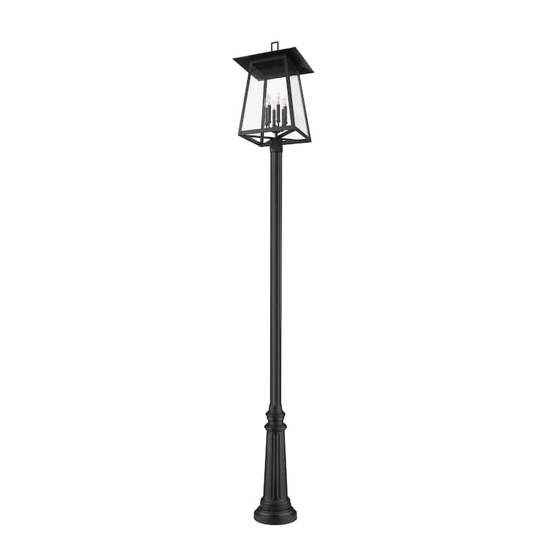 Rainer 6 Light Outdoor Post Mounted Fixture in Black