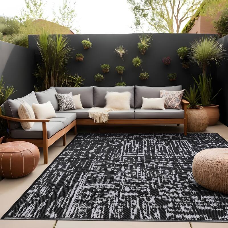 Beverly Rug Reversible Mats Plastic Outdoor Rug for Camping, Patio, Backyard, RV, Picnic, Deck