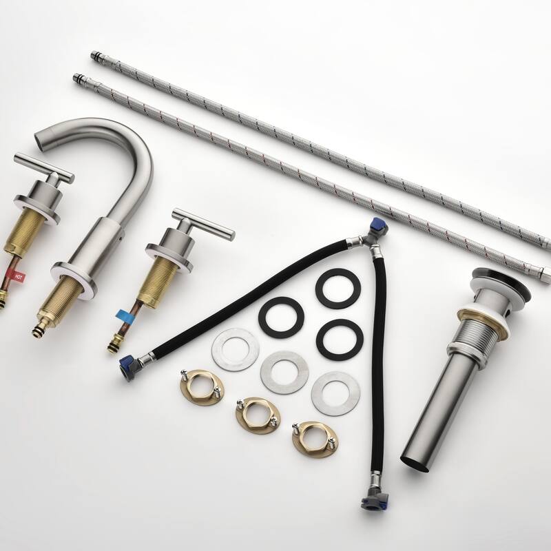 Modland 8 Inch Widespread Bathroom Faucet with Pop-Up Drain 2-Handle Vanity Sink Faucet