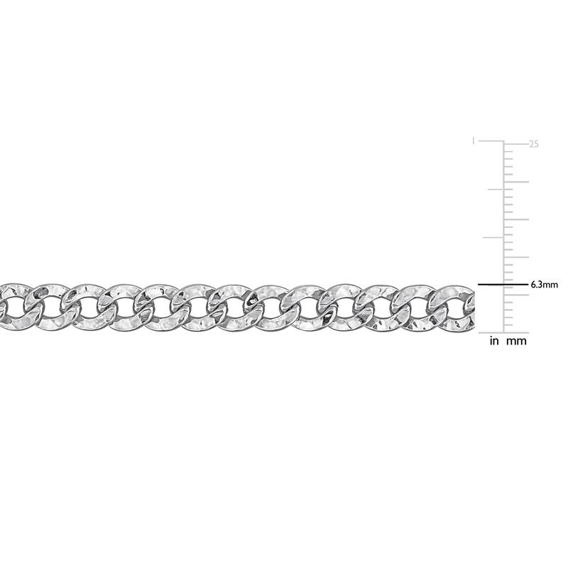 Miadora 2.5mm Curb 6.3mm Hammered Curb Link Chain Necklace in Sterling Silver