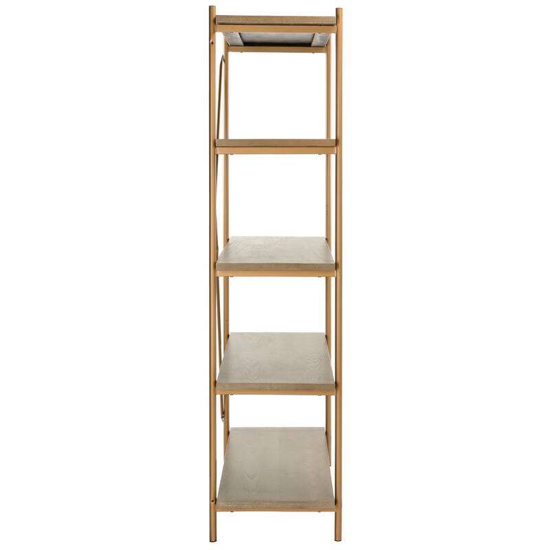 SAFAVIEH Yolanda 5-Tier Gold/ Walnut Etagere - 40' x 18' x 72' - 40Wx18Dx72H