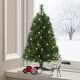 preview thumbnail 1 of 5, Puleo International 3 ft. Pre-Lit Snow Ridge Artificial Fir Tree Green