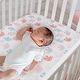 preview thumbnail 2 of 1, Lambs & Ivy Boho Elephant White/Pink/Gray Baby Fitted Toddler/Crib Sheet - Crib