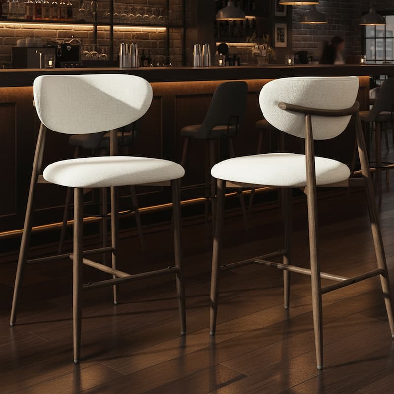 RENEWLINE 25 Inch Bar Stools with Backrest, Mid-Century Modern Counter Height Stools for Kitchen Island