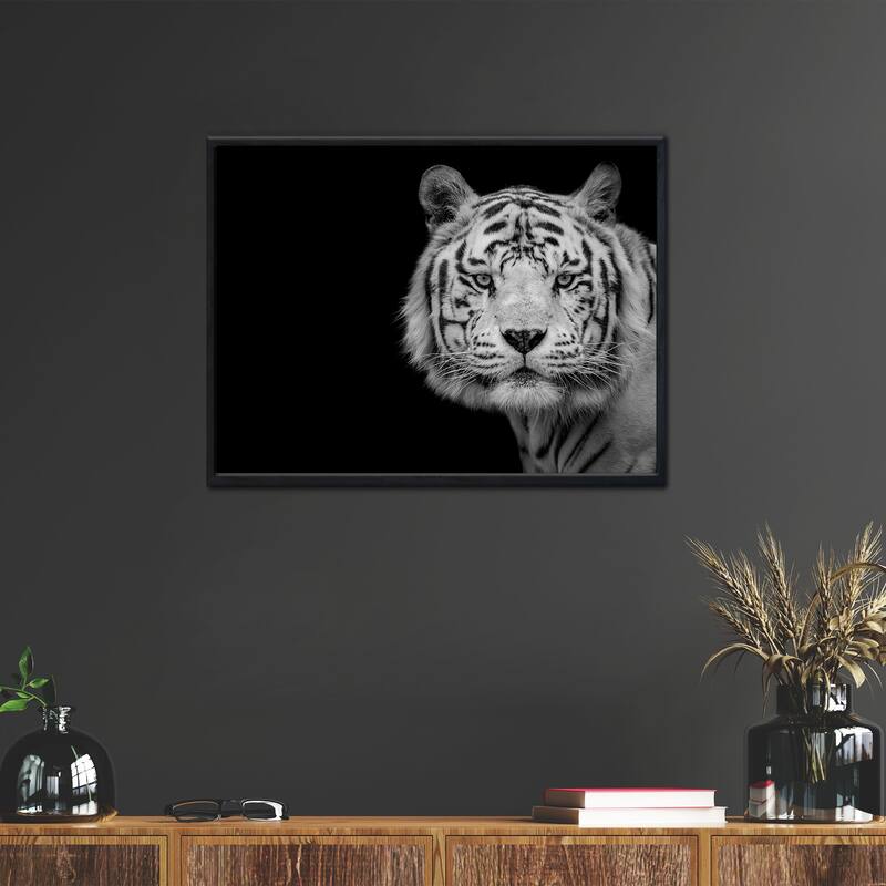 'Bengal White Tiger' Framed Print Wall Art by Nauzet Baez Bed Bath