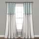 Lush Decor Linen Button Single Panel Window Curtain - 84"L x 40"W - Blue/Off-White