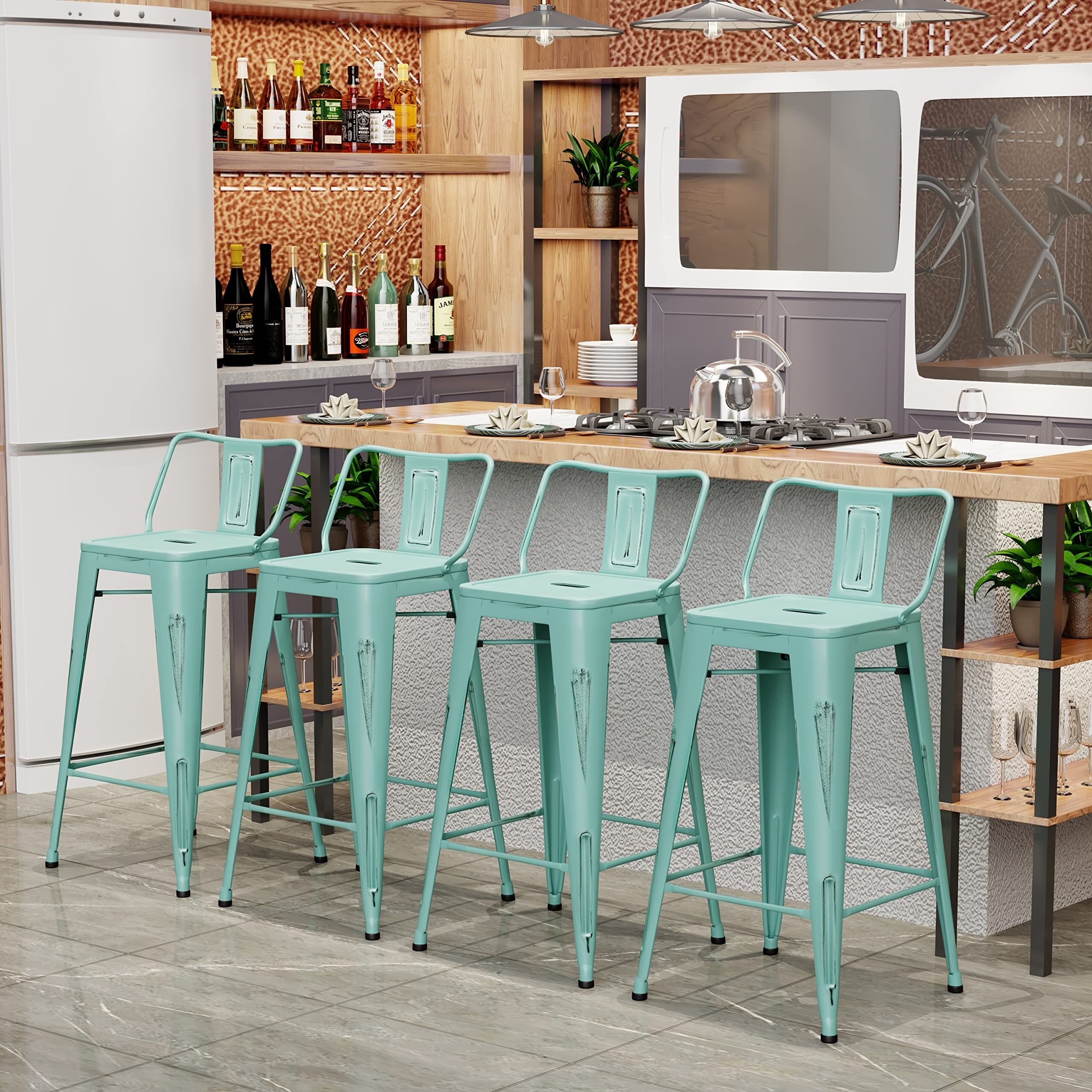 24 inch metal hotsell bar stools with back