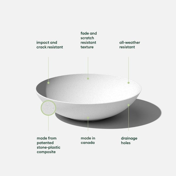 dimension image slide 6 of 16, Mason Series Lane Bowl Planter