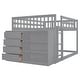 preview thumbnail 37 of 48, White Full Bunk Bed with 4 Drawers & 3 Shelves - Perfect for Families