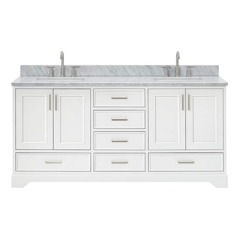 Ariel M073DCW2RVO Stafford 73" Free Standing Double Basin Vanity Set - White - Colored