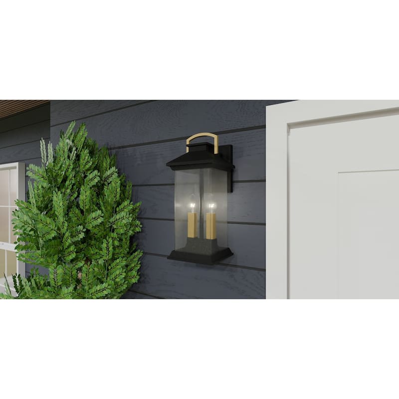 Henderson 2-Light Earth Black Outdoor Wall Lantern