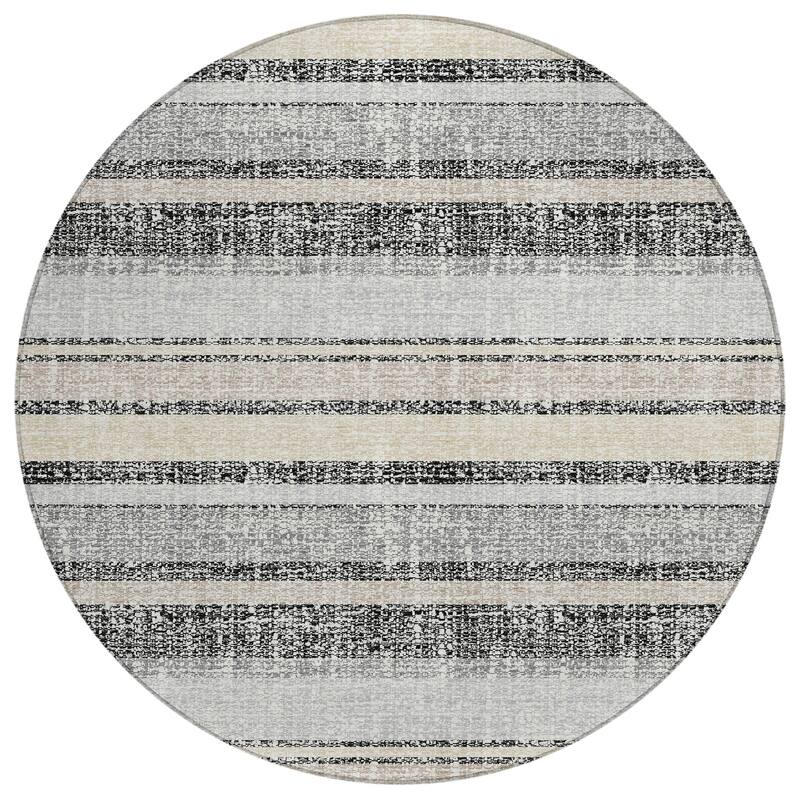 HomeRoots Striped Transitional Rectangle Outdoor Rug