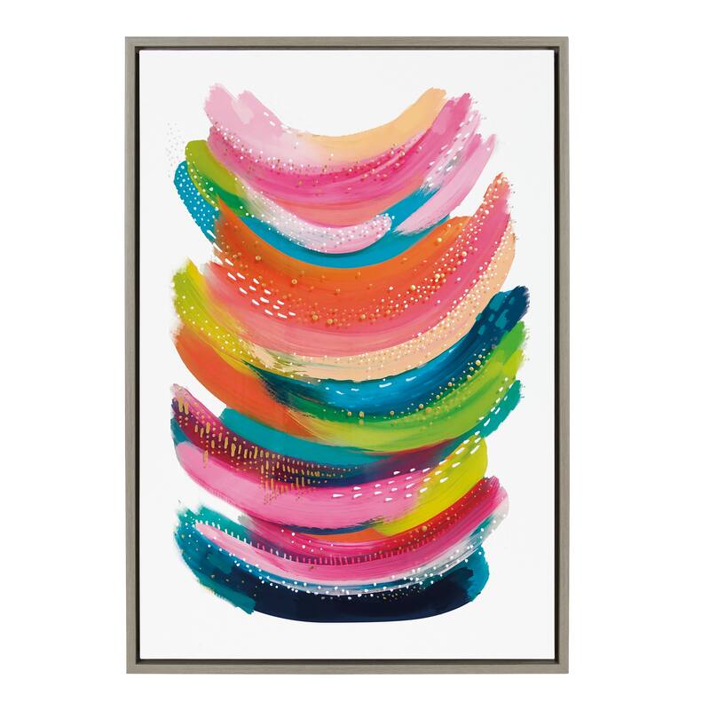 Kate and Laurel Sylvie Bright Abstract Framed Canvas By Jessi Raulet